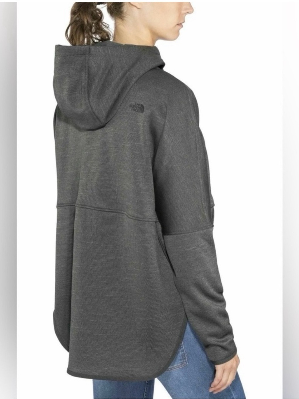 The North Face Women's Dark Heather Gray Cozy Slacker Full Zip Hoodie Jacket XL